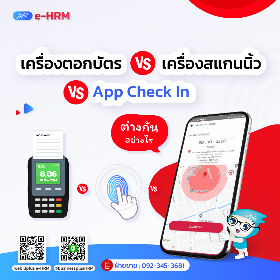 เครื่องตอกบัตร vs เครื่องสแกนนิ้ว vs App Check In แตกต่างกันอย่างไร