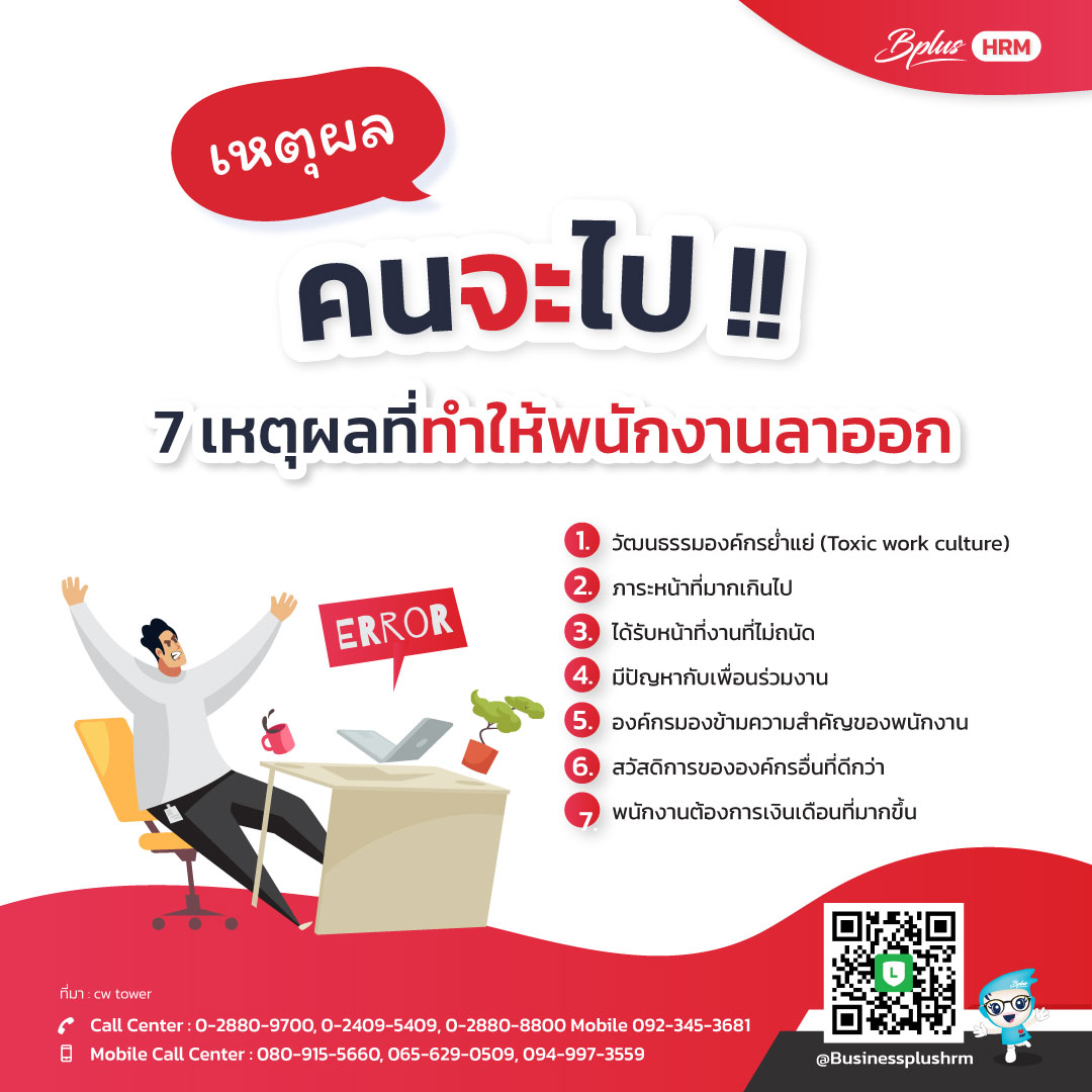 เหตุผลคนจะไป !!  7 เหตุผลที่ทำให้พนักงานลาออก