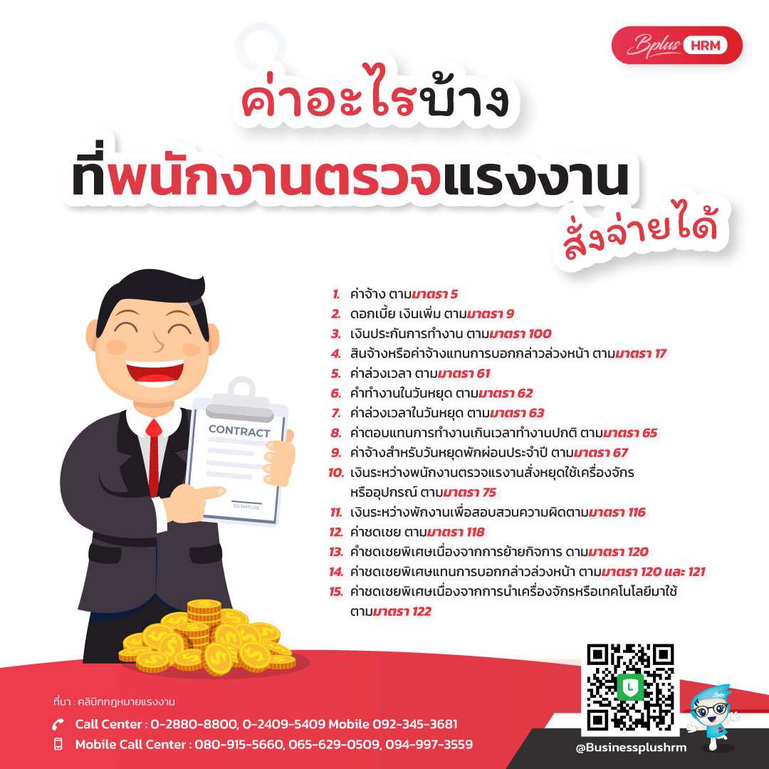 ค่าอะไรบ้าง ที่พนักงานตรวจแรงงาน สั่งจ่ายได้