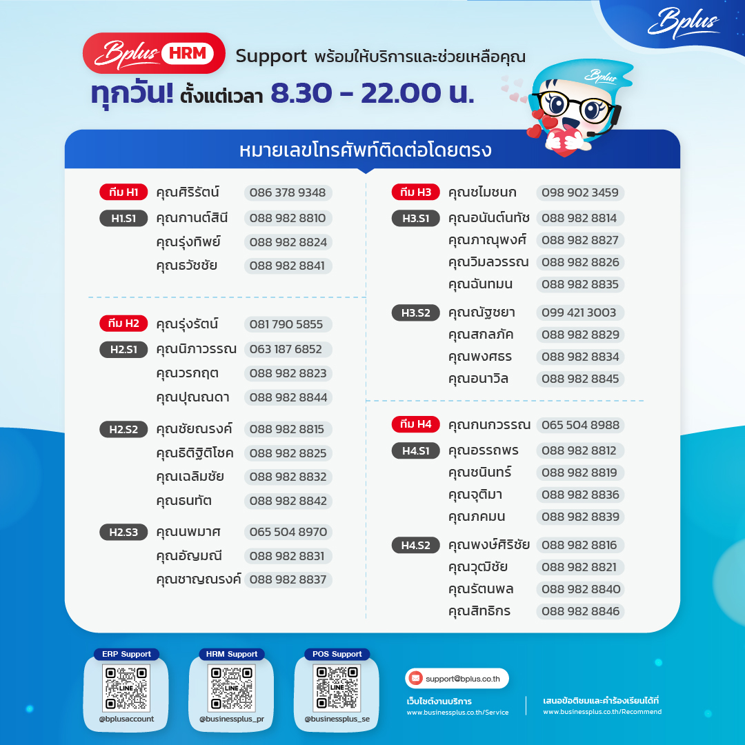 Support พร้อมให้บริการและช่วยเหลือคุณทุกวัน