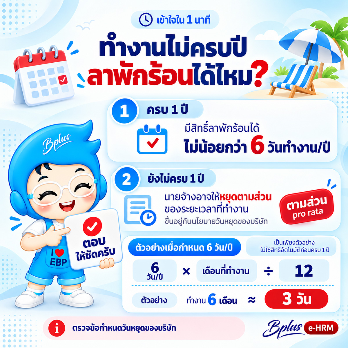 ทำงานไม่ครบปี ลาพักร้อนได้ไหม? เข้าใจสิทธิลาพักร้อนตามส่วนที่ HR ต้องรู้