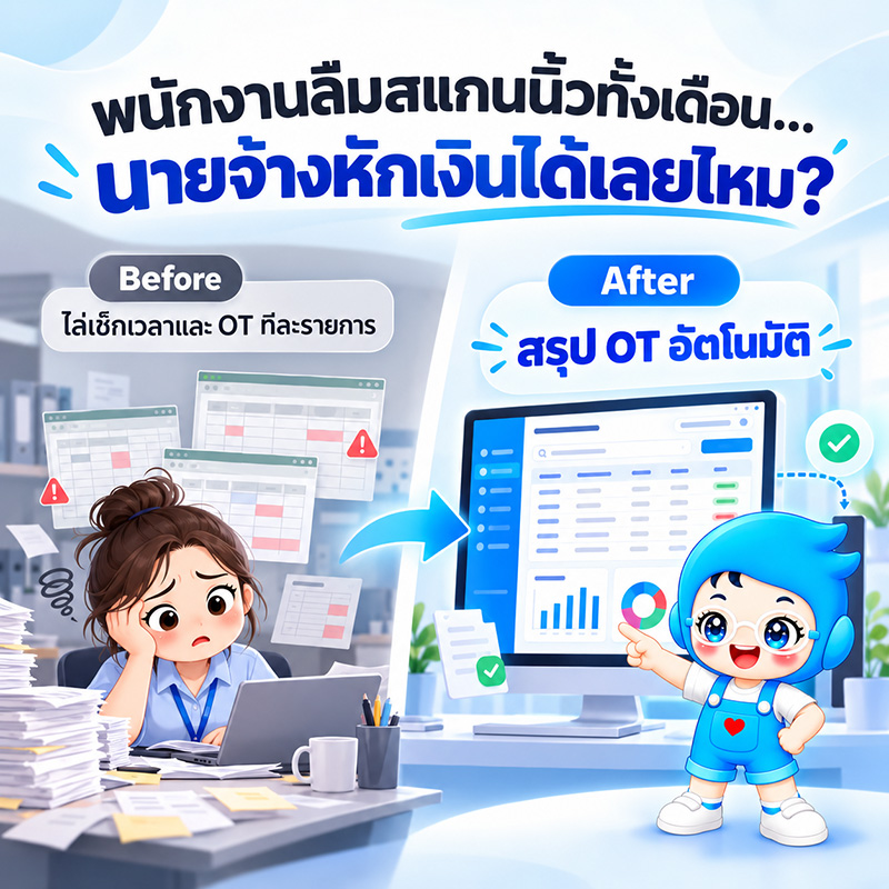 ลืมสแกนนิ้ว บันทึกเวลาไม่ครบ นายจ้างหักเงินได้ไหม วิธีตรวจสอบที่ HR ควรรู้