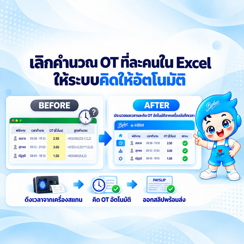 คิด OT ใน Excel ทีละคน เสี่ยงพลาดตรงไหน และ HR ลดงานซ้ำได้อย่างไร