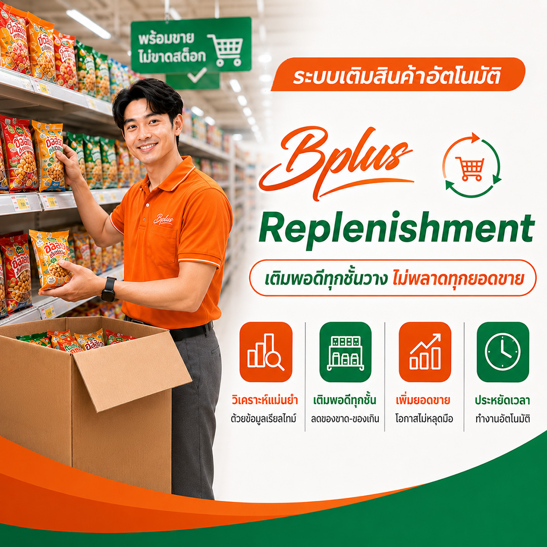 Bplus Replenishment | ระบบเติมสินค้าอัตโนมัติ ลดของขาด เพิ่มยอดขาย