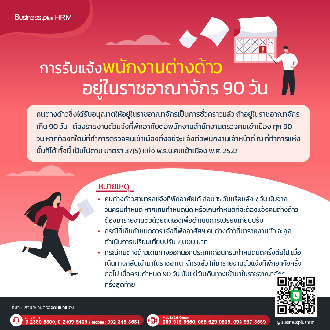 การรับแจ้งพนักงานต่างด้าวอยู่ในราชอาณาจักร 90 วัน