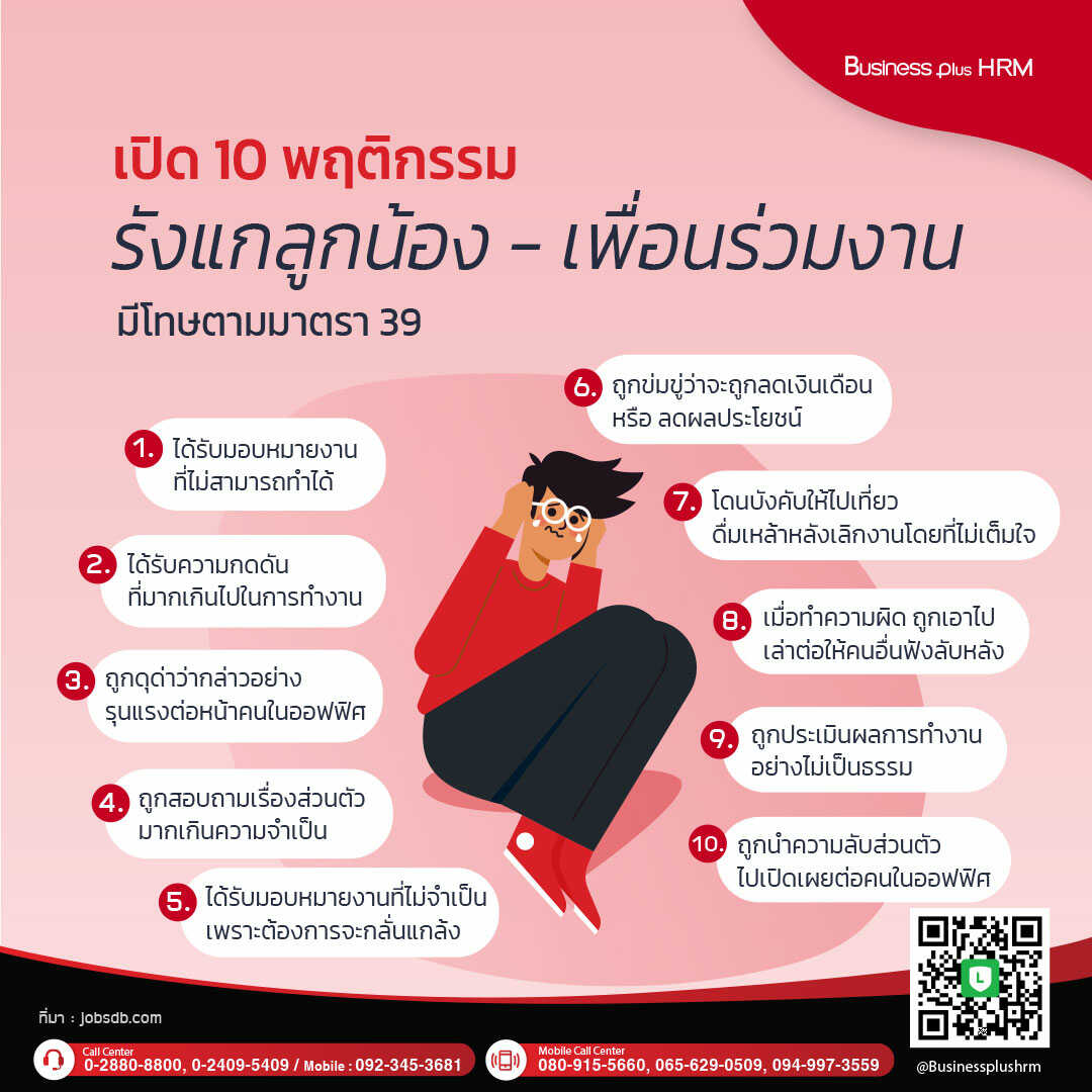 10 พฤติกรรม รังแกลูกน้อง - เพื่อนร่วมงาน มีโทษตามมาตรา 39