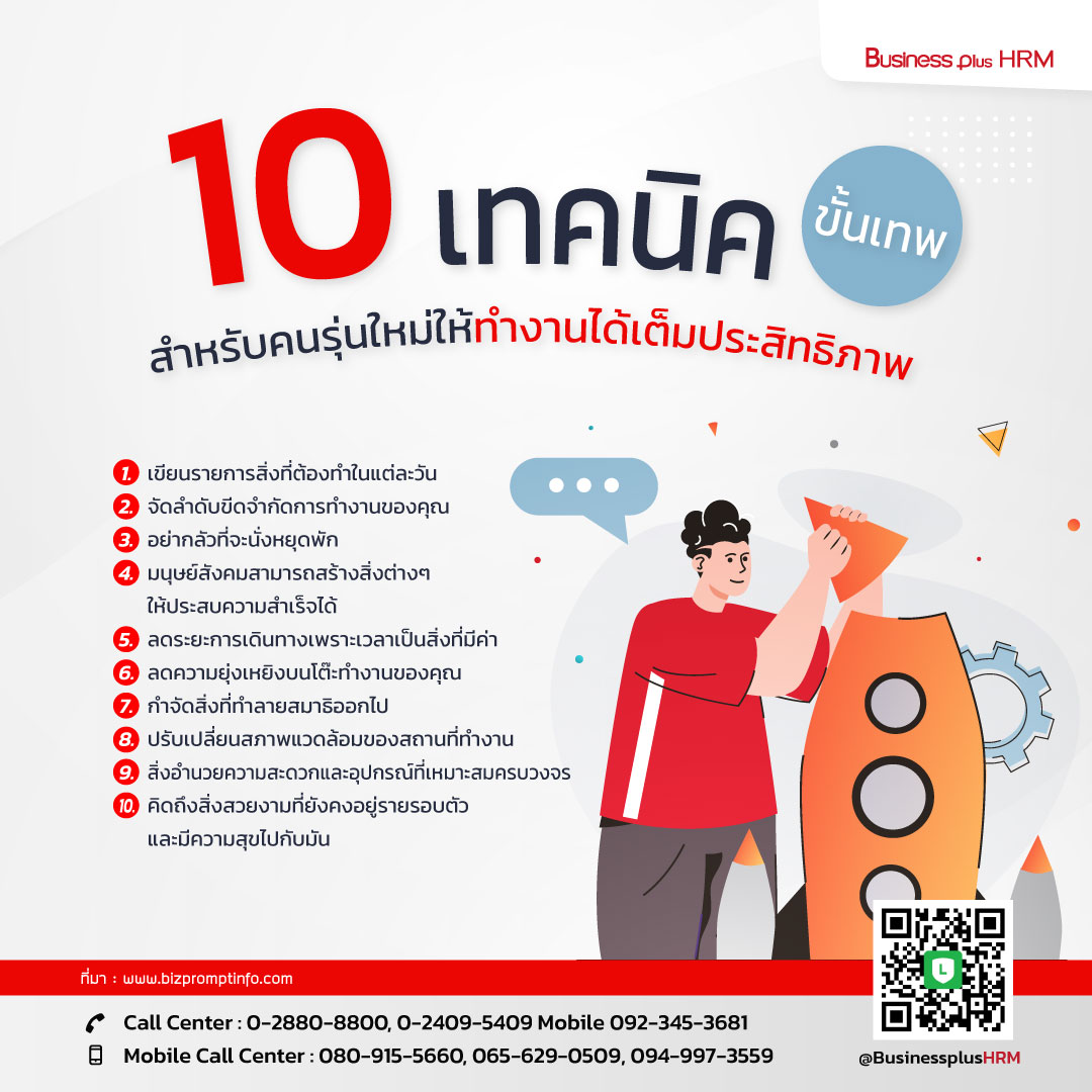 10 เทคนิคขั้นเทพสำหรับคนรุ่นใหม่ให้ทำงานได้เต็มประสิทธิภาพ