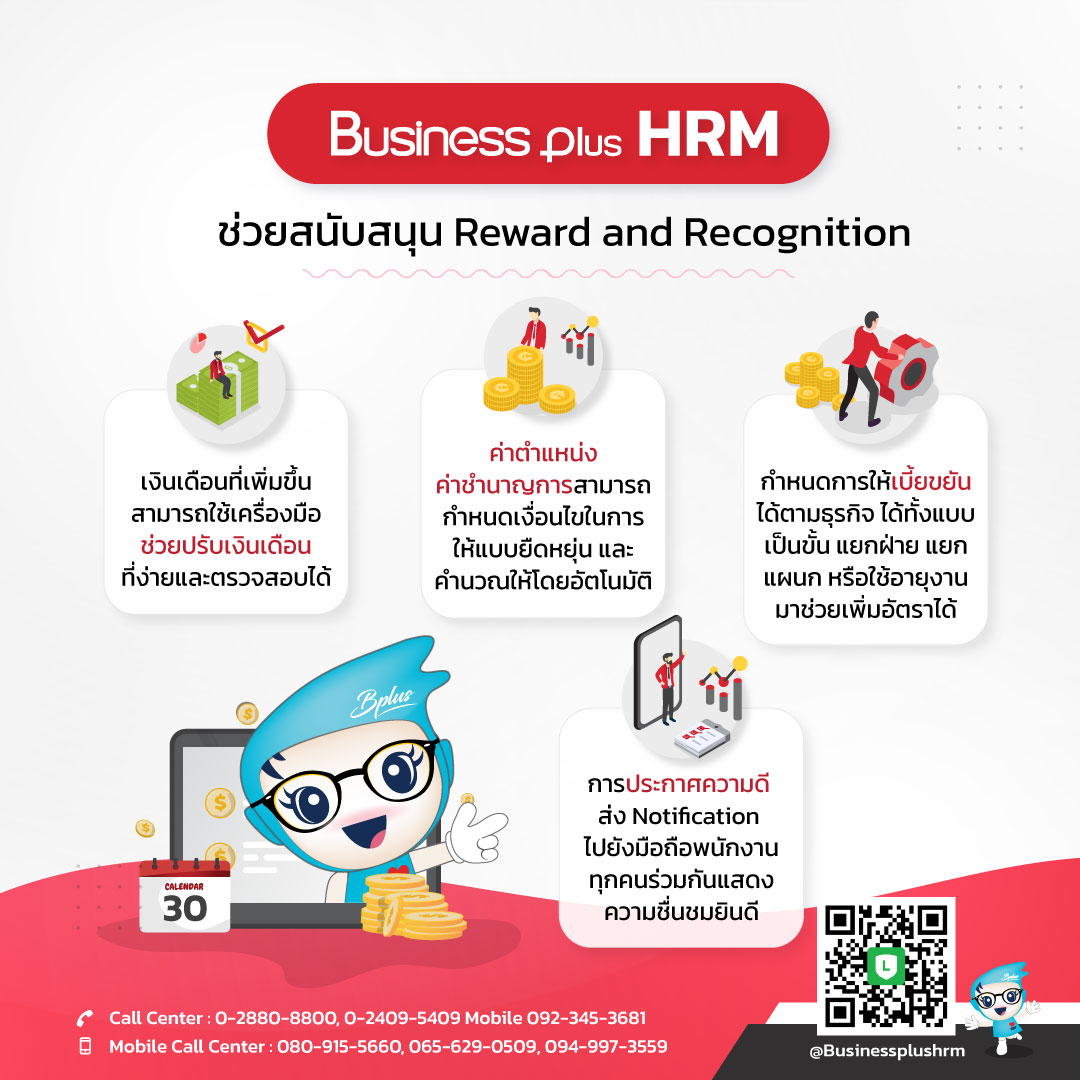 Business Plus HRM ช่วยสนับสนุน Reward and Recognition