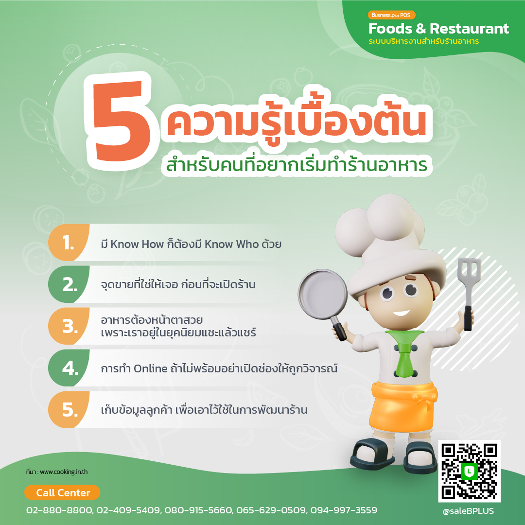 5 ความรู้เบื้องต้น สำหรับคนที่อยากเริ่มทำร้านอาหาร