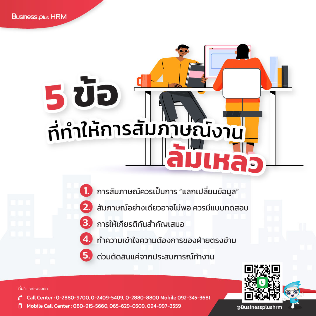 5 ข้อ ที่ทำให้การสัมภาษณ์งาน ล้มเหลว