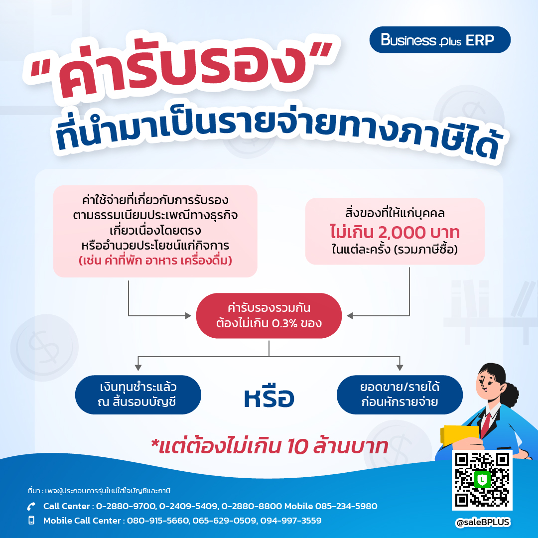 ค่ารับรอง ที่นำมาเป็นรายจ่ายทางภาษีได้