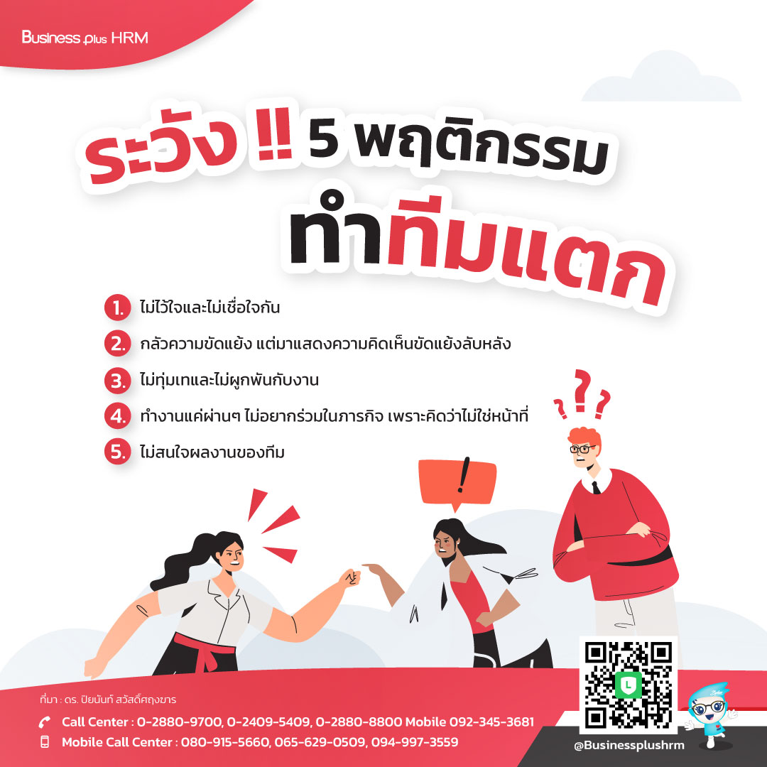 ระวัง !! 5 พฤติกรรม ทำทีมแตก