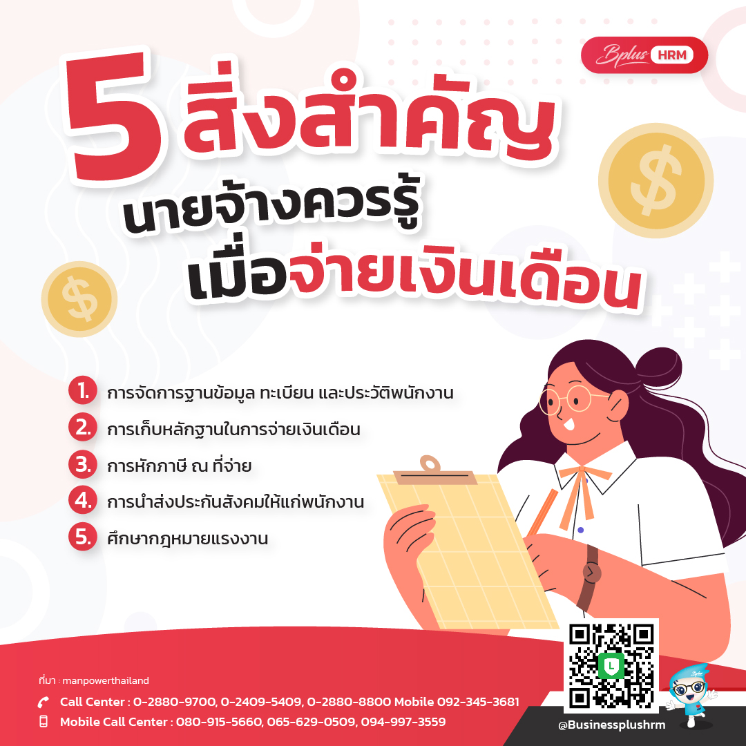 5 สิ่งสำคัญ ... นายจ้างควรรู้ เมื่อจ่ายเงินเดือน